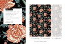 Vintage Floral Wallpaper with Baroque Blooms in Black, Terracotta, and Teal - D129