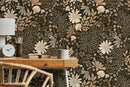 Floral Wallpaper Featuring a Boho Wildflower Meadow in Brown and Beige - D133
