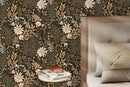Floral Wallpaper Featuring a Boho Wildflower Meadow in Brown and Beige - D133