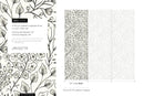 Botanical Wallpaper with a Hand-Drawn Wildflower Motif in Black and Cream - D145