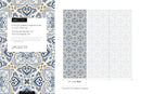 Moroccan Wallpaper with a Traditional Tile Motif in Blue and Brown - D162