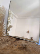 Silver  Brass Arch Mirror - Customizable Bathroom Mirror