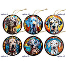Dog Breed Christmas Ornament Stained Glass Style, "Dalmation"