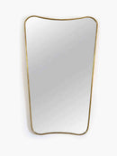 Curved Antiqued Brass Mirror - Butterfly Frame Wall Mirror