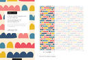Abstract Wallpaper with Colorful Scalloped Shapes in Blue, Red, and Yellow - D338