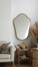 Antique Brass Mirror - Italian Shield Brass Frame Mirror