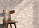Boho Wallpaper with Abstract Wheat Stalks in Terracotta - D291