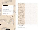 Animal Wallpaper Featuring Minimalist Caterpillars in Beige, Black, and White - D406