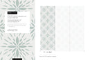 Tile Wallpaper with a Stylized Floral Medallion in Sage Green - D332