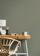 Modern Solid Color Wallpaper in a Soothing Olive Green - D433