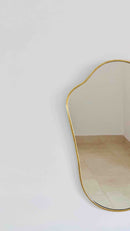 Brass Wall Mirror - Italian Shield Antique Unlacquered Brass Mirror