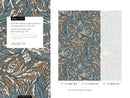 Art Nouveau Wallpaper with Ornamental Acanthus Vines in Blue and Brown - D489