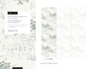 Japanese Minimalist Wallpaper with a Serene Deer and Forest Motif in Sage Green and Cream - D498