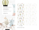 Circus Wallpaper with Watercolor Animals in Blue, Green, and Pink - D531
