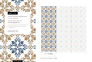 Tile Wallpaper with an Ornamental Damask Motif in Blue and Beige - D169