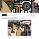 Cubism Wallpaper Featuring Abstract Faces in Brown, Blue, and Mauve - D567