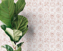Tile Wallpaper with a Watercolor Moroccan Motif in Terracotta Red - D533