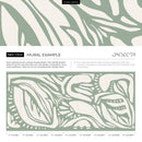 Abstract Wallpaper with Large Modern Organic Forms in Light Green and White - D624