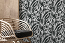 Abstract Wallpaper with an Organic Brushstroke Motif in Black and White - D539