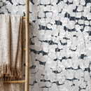 Botanical Wallpaper with Cascading Silver Vines in Silver, Gray, and Dark Blue - X007