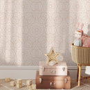 Damask Wallpaper with an Intricate Botanical Mandala Motif in Beige and White - X053