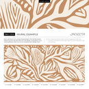 Modern Abstract Wallpaper with Bold Floral Motifs in Orange and Cream - D692