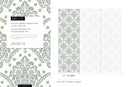 Vintage Wallpaper with an Ornate Scalloped Damask in Light Green - D196