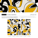 Abstract Wallpaper with a Bold Modern Line Art Motif in Black, Yellow, and Gray - D560