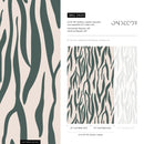 Abstract Wallpaper with an Organic Motif in Green and Beige - D609