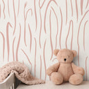 Abstract Wallpaper with Hand-Drawn Wavy Lines in Pink - D616