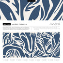 Abstract Wallpaper with Bold Organic Shapes in Dark Blue and Beige - D633