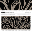 Abstract Wallpaper with Bold Botanical Forms in Black and Taupe - D634
