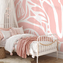 Abstract Wallpaper with Large Organic Forms in Pink - D635