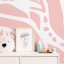 Abstract Wallpaper with Large Organic Forms in Pink - D635