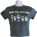 Drinks well with others whiskey/bourbon T shirt- Unisex- Dark Heather