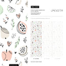 Fruit Wallpaper Featuring Hand-Drawn Illustrations in Coral, Green, and Beige - A367