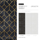 Art Deco Wallpaper with an Interlocking Line Motif in Black and Gold - A392
