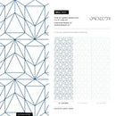 Geometric Wallpaper with a Prismatic Line Motif in Navy Blue - A511