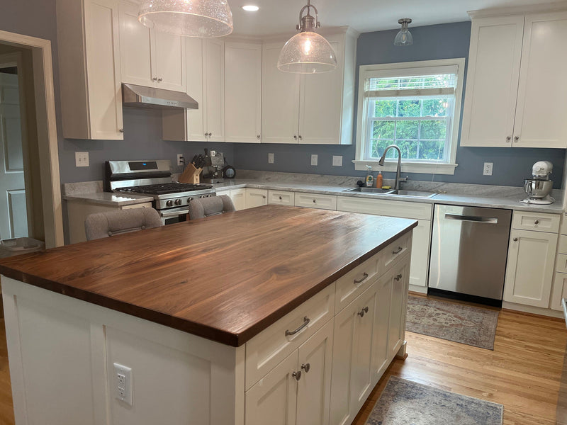 Walnut Butcher Block Countertop - Custom Butcher Block Island - Wooden Countertop For Kitchen Island