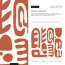 Modern Abstract Wallpaper with Bold Organic Shapes in Terracotta and Cream - D595