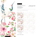 Chinoiserie Wallpaper with Cranes and Pink Blossoms - A219