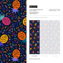 Geometric Wallpaper with a Retro Pineapple Motif in Pink, Orange, and Yellow - B267