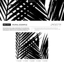 Botanical Wallpaper Featuring Abstract Palm Leaves in Black and White - B351