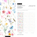 Floral Wallpaper featuring Delicate Watercolor Blooms in Pink, Blue, and Purple - B383
