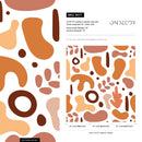 Abstract Wallpaper with Amorphous Shapes in Terracotta, Orange, and Brown - B671