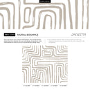 Abstract Wallpaper with Brushstroke Geometric Lines in Beige - C090