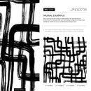 Modern Abstract Wallpaper with Bold Brushstrokes in Black and White - C119
