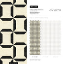 Geometric Wallpaper with an Interlocking Lattice Motif in Black and Cream - C158