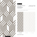 Geometric Wallpaper with an Interlocking Linear Pattern in Taupe - C287