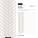 Minimalist Vertical Striped Herringbone Wallpaper in Beige and White - C488